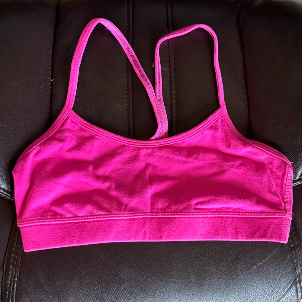 Lululemon Athletic Bright Pink Flow Y Sports Bra